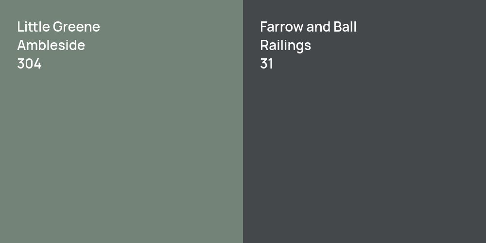 Little Greene Ambleside vs. Farrow and Ball Railings