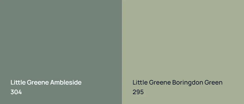 Little Greene Ambleside 304 vs Little Greene Boringdon Green 295