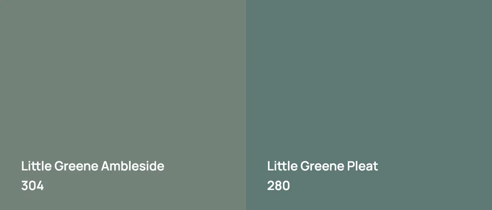 Little Greene Ambleside 304 vs Little Greene Pleat 280