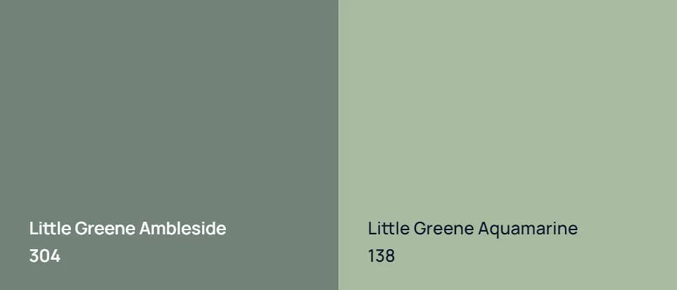 Little Greene Ambleside 304 vs Little Greene Aquamarine 138