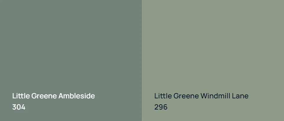 Little Greene Ambleside 304 vs Little Greene Windmill Lane 296