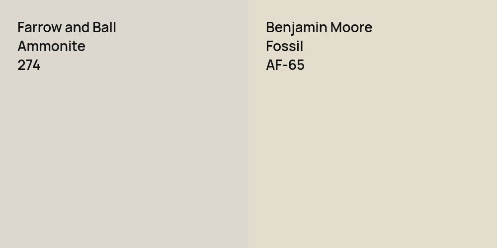 Farrow and Ball Ammonite vs. Benjamin Moore Fossil