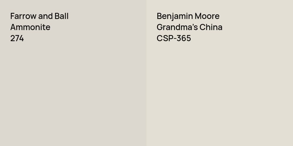 Farrow and Ball Ammonite vs. Benjamin Moore Grandma's China