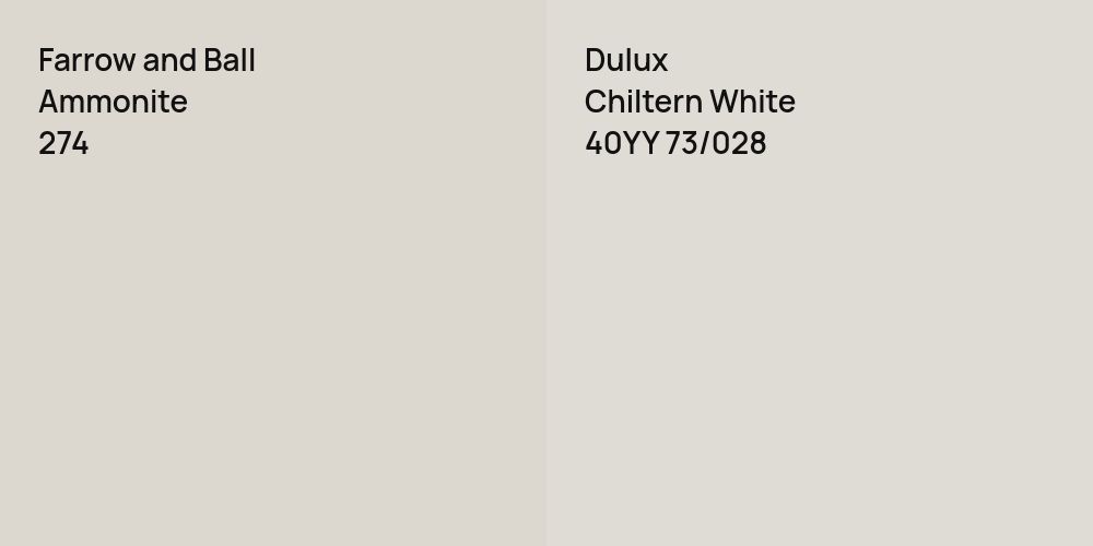 Farrow and Ball Ammonite vs. Dulux Chiltern White