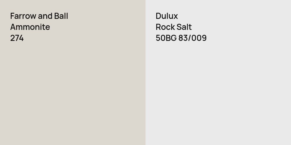 Farrow and Ball Ammonite vs. Dulux Rock Salt