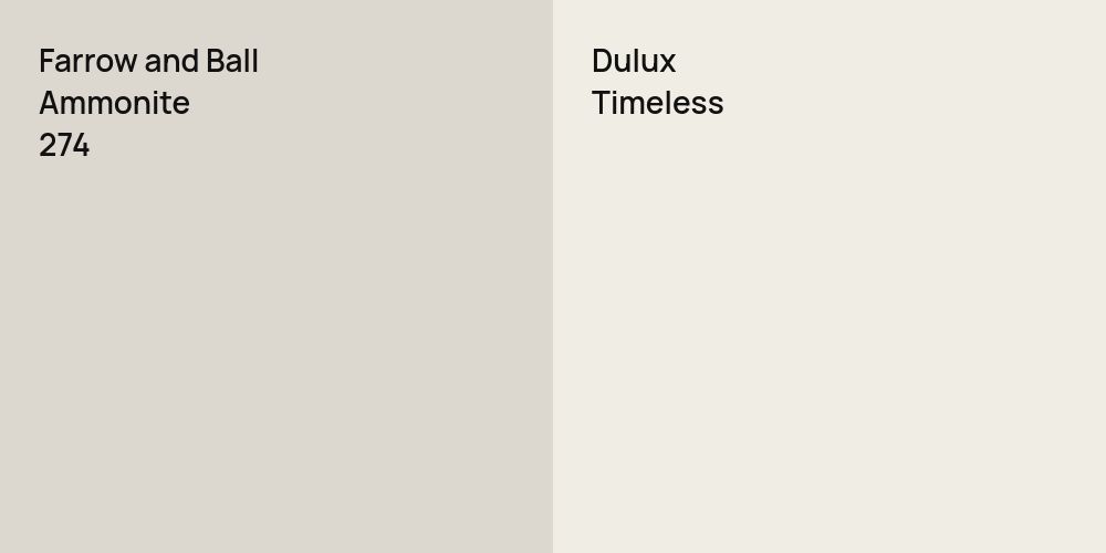 Farrow and Ball Ammonite vs. Dulux Timeless