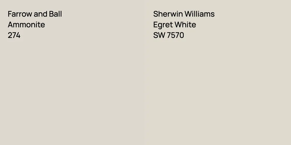 Farrow and Ball Ammonite vs. Sherwin Williams Egret White