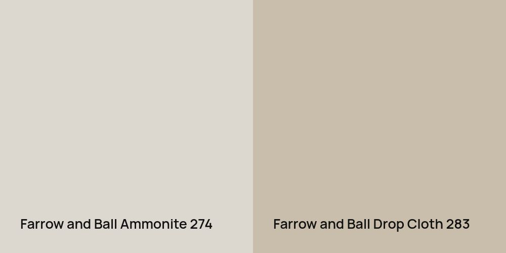 Farrow and Ball Ammonite vs. Farrow and Ball Drop Cloth