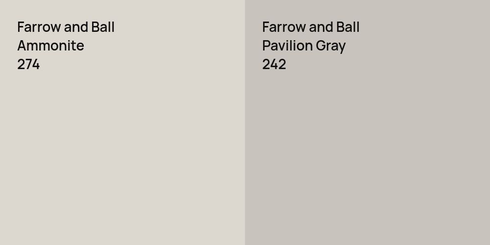 Farrow and Ball Ammonite vs. Farrow and Ball Pavilion Gray