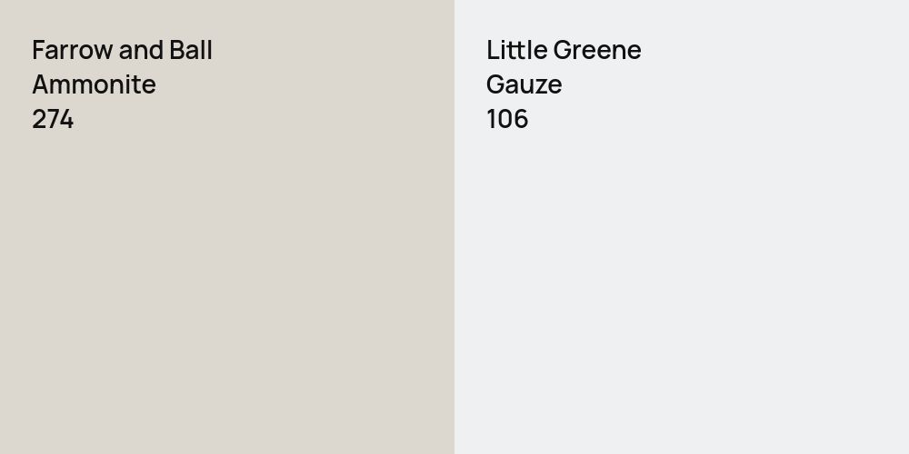 Farrow and Ball Ammonite vs. Little Greene Gauze