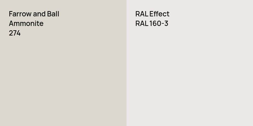 Farrow and Ball Ammonite vs. RAL Effect RAL 160-3