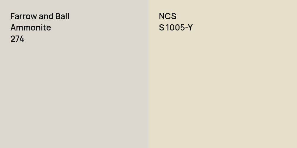 Farrow and Ball Ammonite vs. NCS S 1005-Y