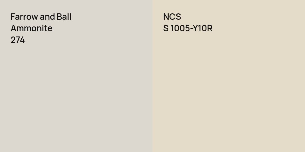 Farrow and Ball Ammonite vs. NCS S 1005-Y10R