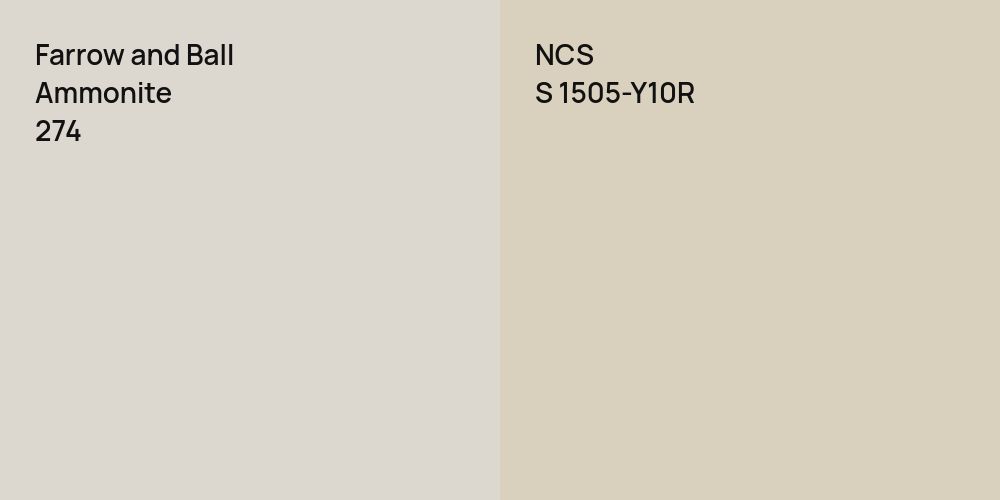 Farrow and Ball Ammonite vs. NCS S 1505-Y10R