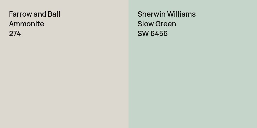 Farrow and Ball Ammonite vs. Sherwin Williams Slow Green