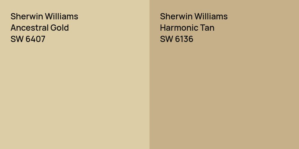 Sherwin Williams Ancestral Gold vs. Sherwin Williams Harmonic Tan