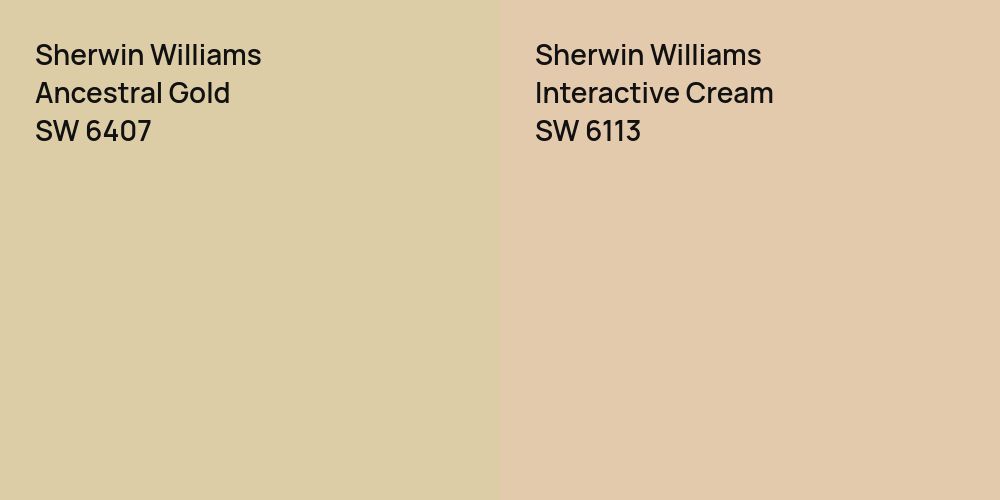 Sherwin Williams Ancestral Gold vs. Sherwin Williams Interactive Cream