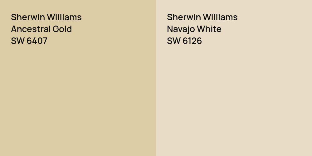 Sherwin Williams Ancestral Gold vs. Sherwin Williams Navajo White