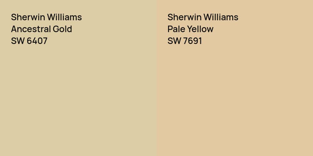 Sherwin Williams Ancestral Gold vs. Sherwin Williams Pale Yellow