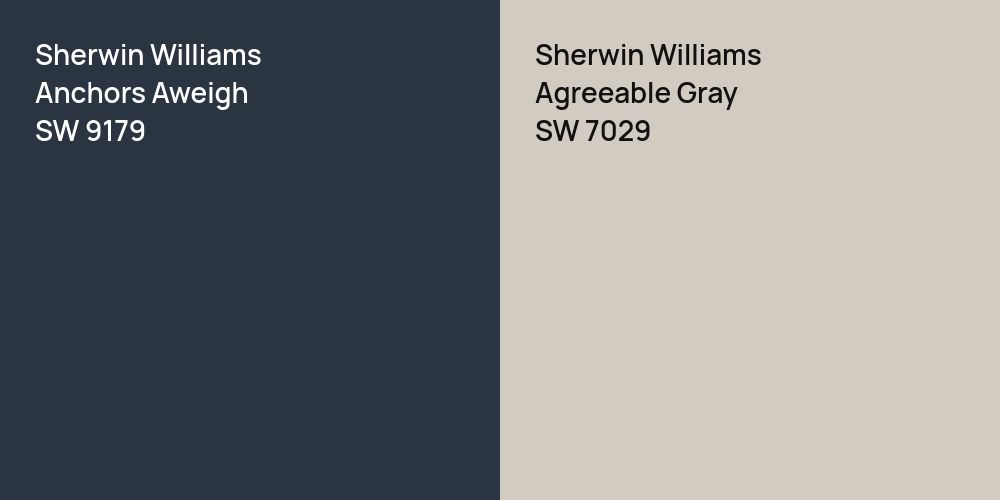 Sherwin Williams Anchors Aweigh vs. Sherwin Williams Agreeable Gray