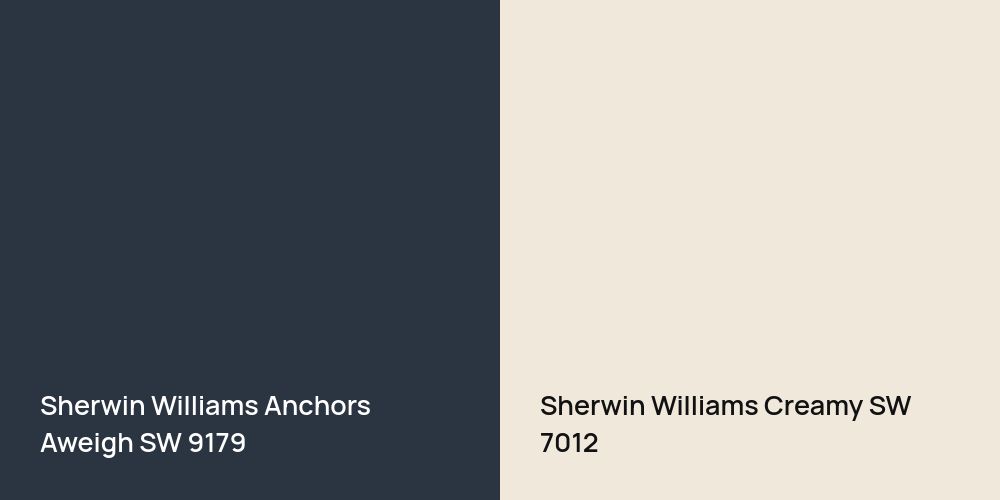 Sherwin Williams Anchors Aweigh vs. Sherwin Williams Creamy