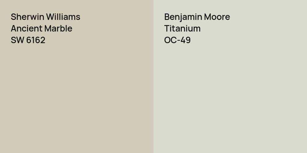 Sherwin Williams Ancient Marble vs. Benjamin Moore Titanium