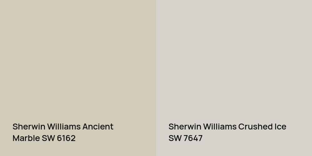 Sherwin Williams Ancient Marble vs. Sherwin Williams Crushed Ice