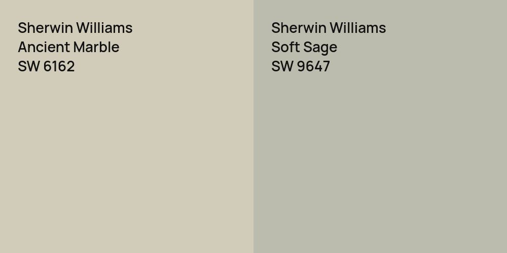 Sherwin Williams Ancient Marble vs. Sherwin Williams Soft Sage