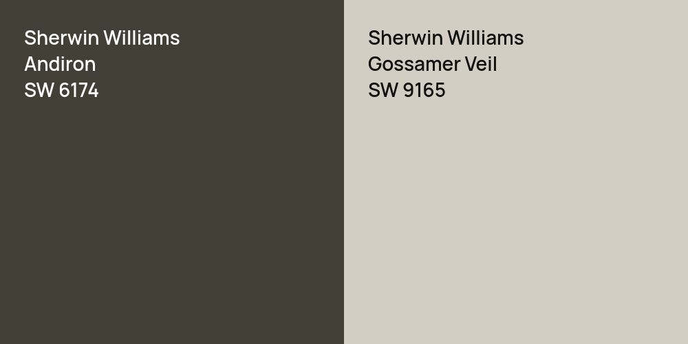 Sherwin Williams Andiron vs. Sherwin Williams Gossamer Veil