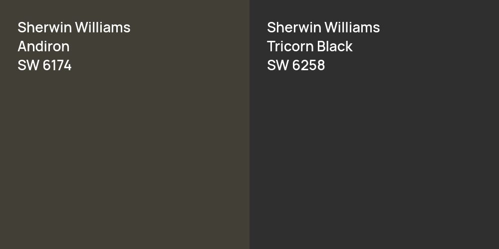 Sherwin Williams Andiron vs. Sherwin Williams Tricorn Black