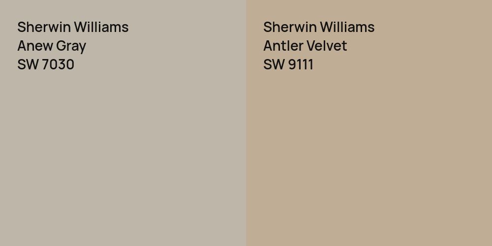 Sherwin Williams Anew Gray vs. Sherwin Williams Antler Velvet