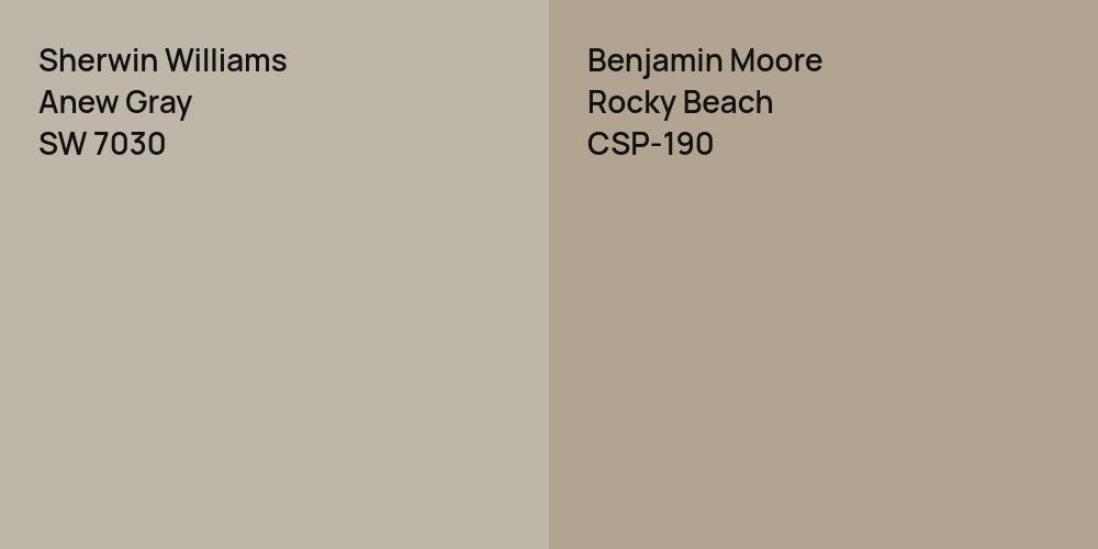 Sherwin Williams Anew Gray vs. Benjamin Moore Rocky Beach