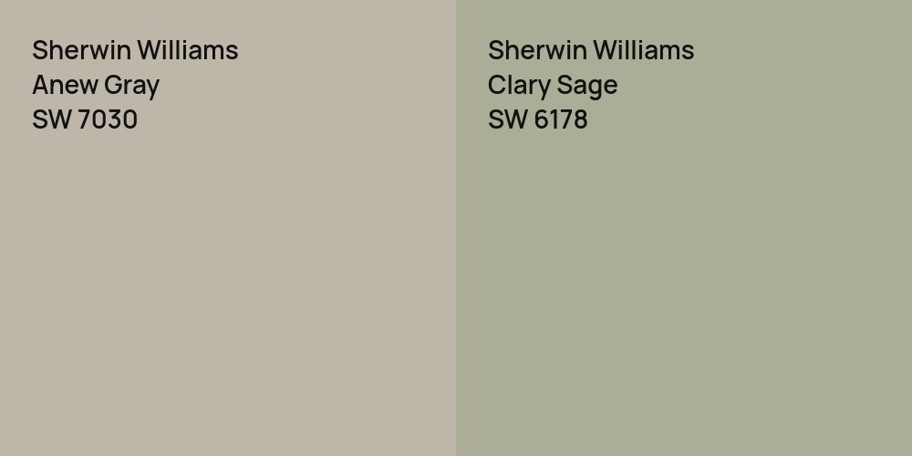 Sherwin Williams Anew Gray vs. Sherwin Williams Clary Sage