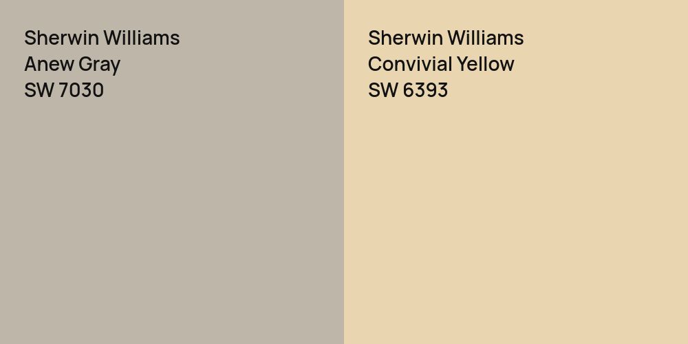 Sherwin Williams Anew Gray vs. Sherwin Williams Convivial Yellow