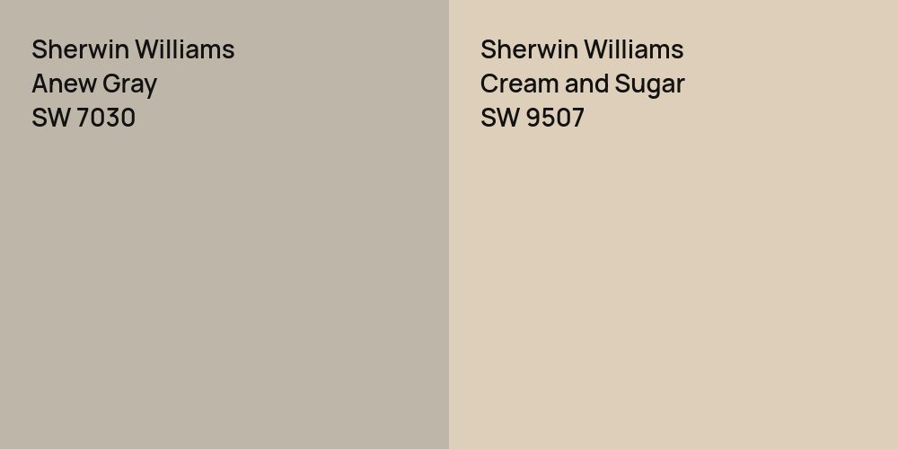 Sherwin Williams Anew Gray vs. Sherwin Williams Cream and Sugar