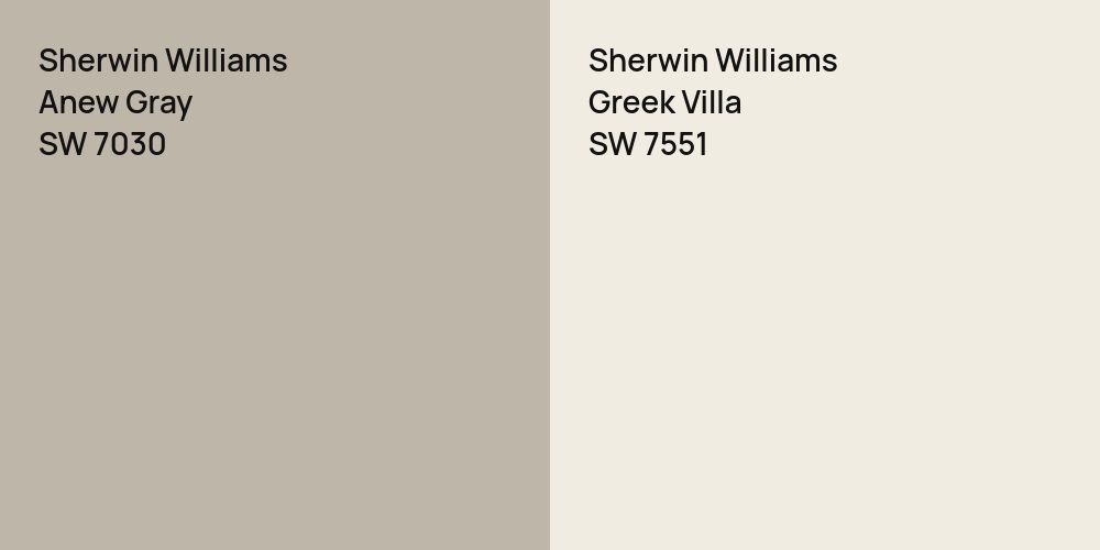 Sherwin Williams Anew Gray vs. Sherwin Williams Greek Villa