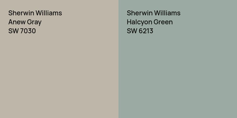 Sherwin Williams Anew Gray vs. Sherwin Williams Halcyon Green