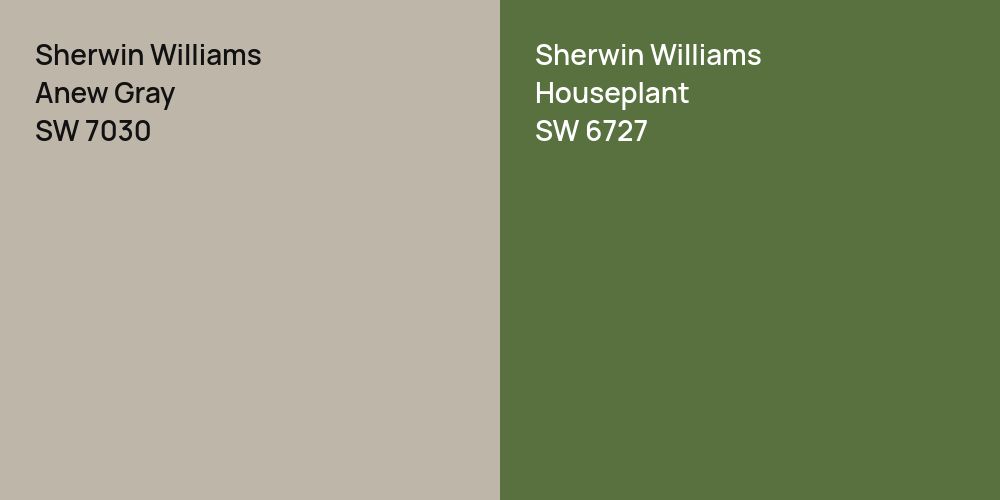 Sherwin Williams Anew Gray vs. Sherwin Williams Houseplant