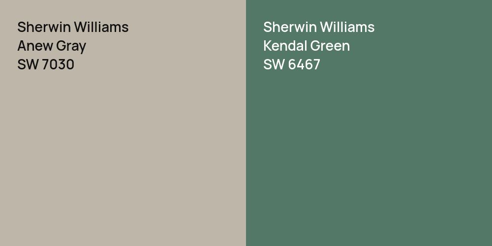 Sherwin Williams Anew Gray vs. Sherwin Williams Kendal Green