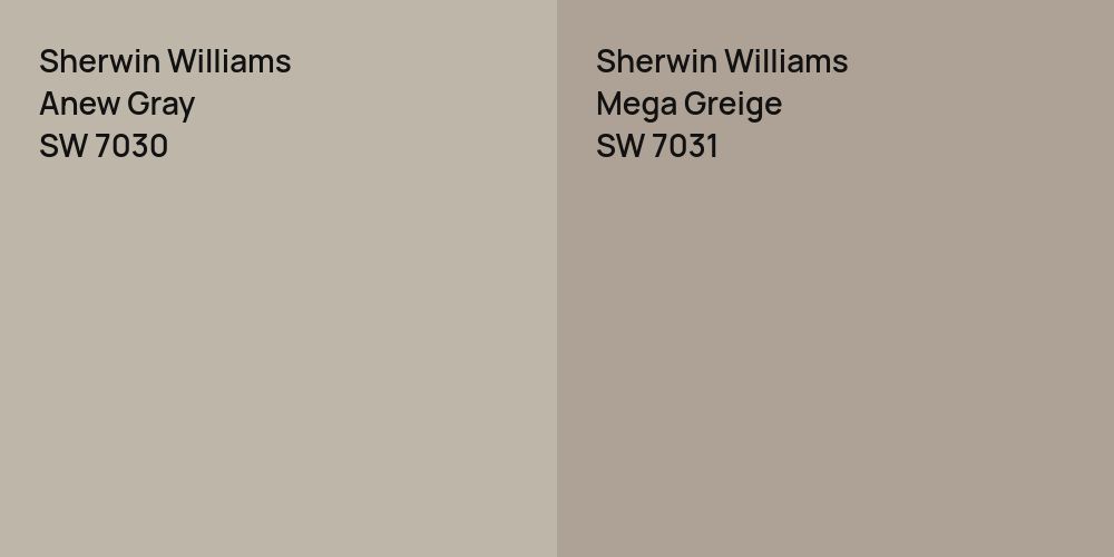 Sherwin Williams Anew Gray vs. Sherwin Williams Mega Greige