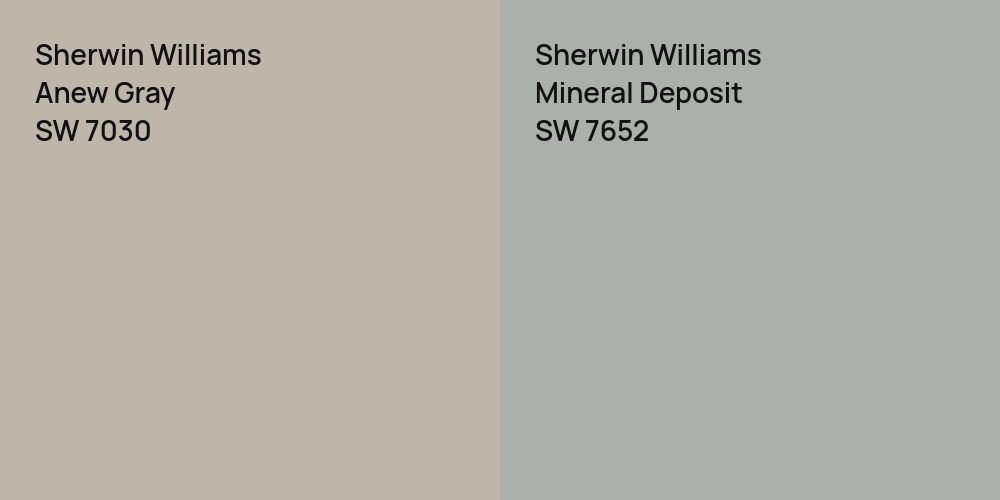 Sherwin Williams Anew Gray vs. Sherwin Williams Mineral Deposit