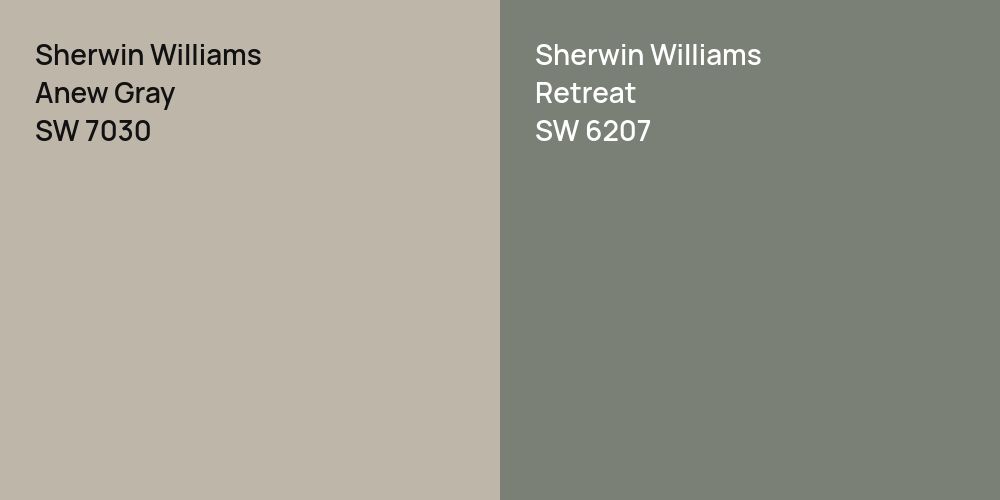 Sherwin Williams Anew Gray vs. Sherwin Williams Retreat