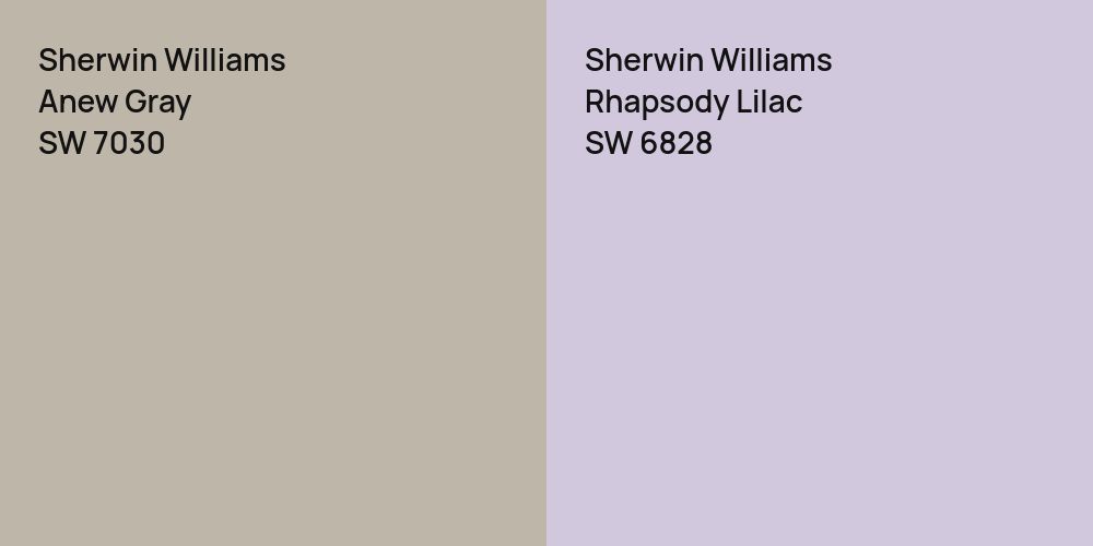 Sherwin Williams Anew Gray vs. Sherwin Williams Rhapsody Lilac