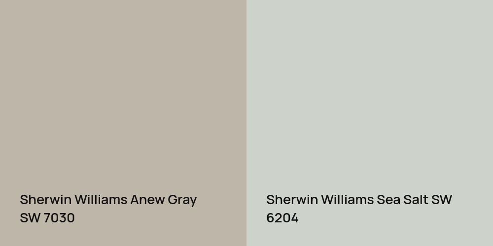 Sherwin Williams Anew Gray vs. Sherwin Williams Sea Salt