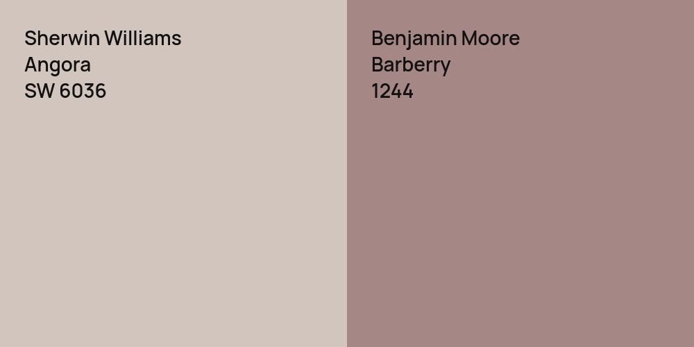 Sherwin Williams Angora vs. Benjamin Moore Barberry