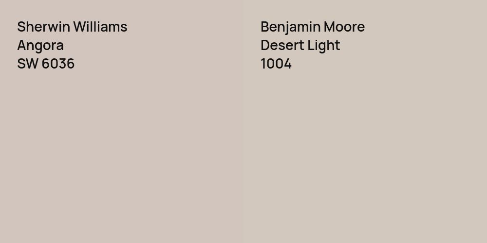 Sherwin Williams Angora vs. Benjamin Moore Desert Light