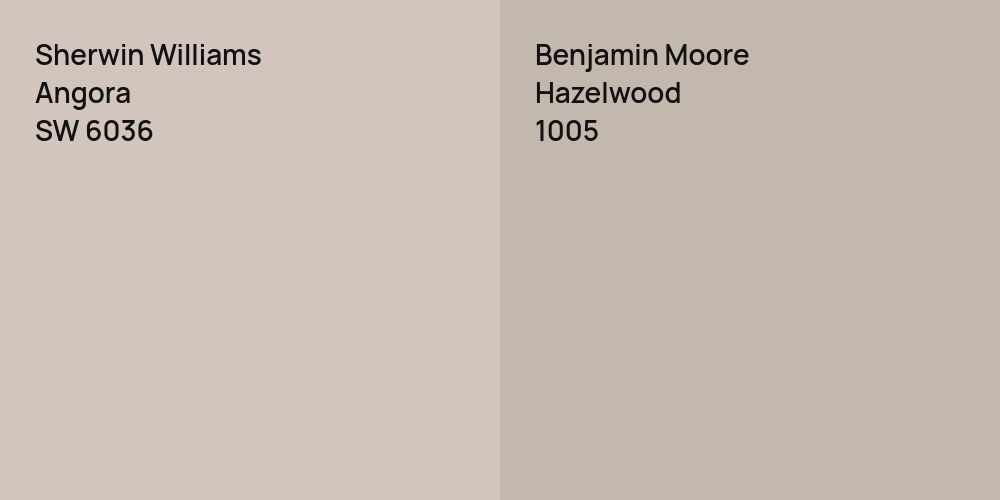 Sherwin Williams Angora vs. Benjamin Moore Hazelwood