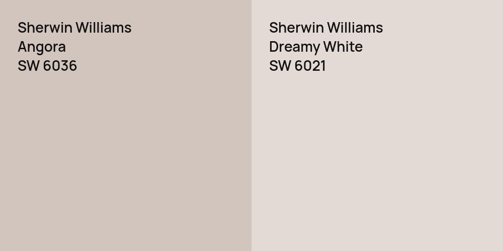 Sherwin Williams Angora vs. Sherwin Williams Dreamy White