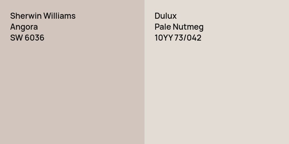 Sherwin Williams Angora vs. Dulux Pale Nutmeg