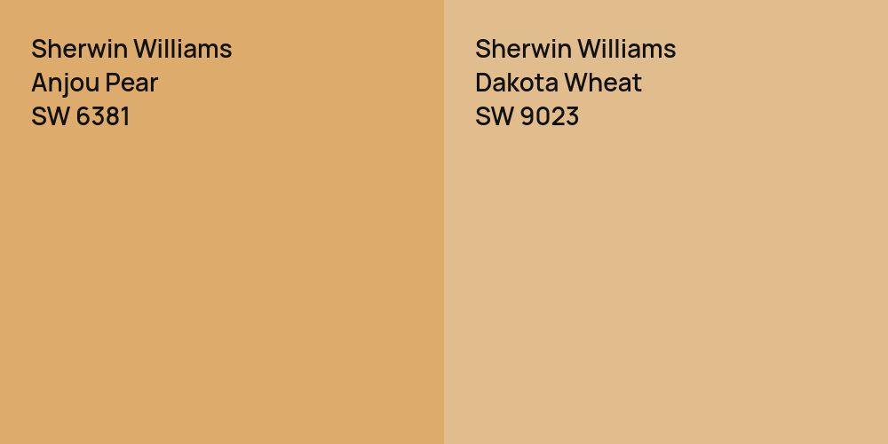 Sherwin Williams Anjou Pear vs. Sherwin Williams Dakota Wheat